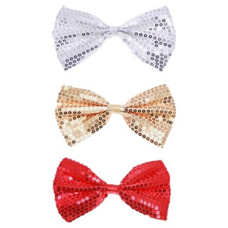 Party09 高級亮片蝴蝶領結3件組, 紅色, 金色, 銀色, 3入