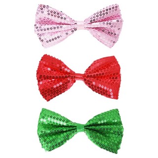 Party09 高級亮片蝴蝶領結3件組, 綠色, 紅色, 淺粉色, 1套
