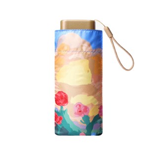 極美油畫輕量黑膠自動折傘 220g, 月下玫瑰