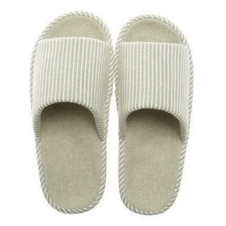 Home of flowers 繁花之家 日式亞麻室內拖鞋/居家拖鞋/防滑拖鞋/棉拖鞋/止滑拖鞋/情侶室內拖鞋/ 靜音拖鞋 適合腳長25~26cm, 綠色, 1雙