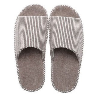 Home of flowers 繁花之家 日式亞麻室內拖鞋/居家拖鞋/防滑拖鞋/棉拖鞋/止滑拖鞋/情侶室內拖鞋/ 靜音拖鞋 適合腳長26.5~27.5cm, 咖啡色, 1雙