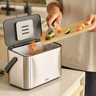 Joseph Joseph 桌上型除臭廚餘桶 4L, 1個, 銀色