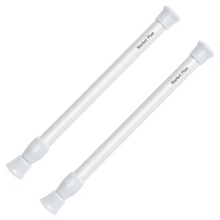 마켓플랜 베이직 무타공 다용도 초강력 스프링 압축봉 2p, 화이트