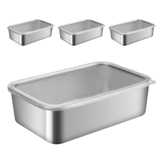 BangJiaShi 幫家適 不鏽鋼保鮮盒 附蓋子 小號(12 x 10.5 x 5.5cm), 單件, 4個