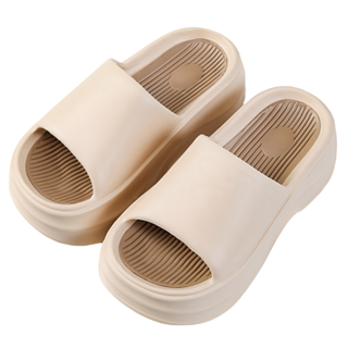 厚底增高拖鞋 A575 36~37 卡其色 有效拉長腿部線條, 1雙