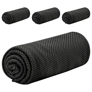 AHOYE 30 x 100大尺寸冰涼巾/毛巾/運動毛巾/快乾巾/涼感巾, 黑色, 1組