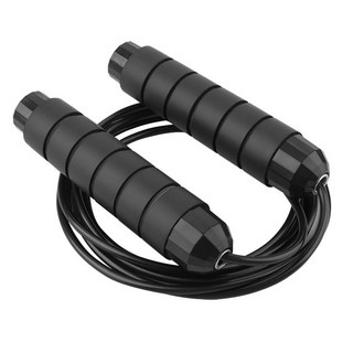 升級軸承負重可調節跳繩, 黑色, 1條