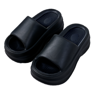 厚底增高拖鞋 A575 38~39 黑色 居家必備, 1雙