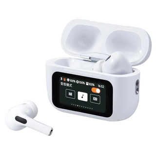 RASTO AI智能觸控螢幕 ANC + ENC 降噪藍牙5.4耳機 61g, 白色, RS70