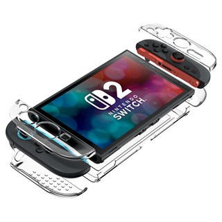 GOOSPERY 任天堂 Switch 2 水晶全包覆硬殼保護殼套組, 1套, 單一商品, 透明