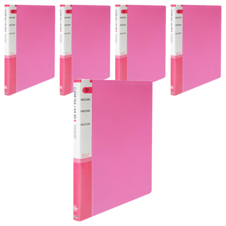 Heemang File 20頁可加頁檔案夾 A4適用 粉色 文件收納整理, 5本