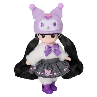 MIMI WORLD Sanrio 迷你小MIMI鑰匙圈系列 酷洛米, 紫色 + 黑色 + 白色, 1個