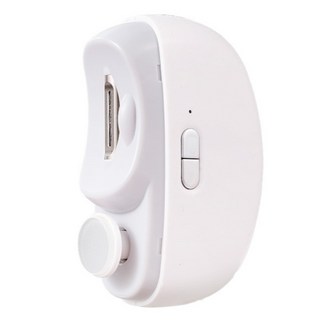 電動指甲修剪磨甲機 升級款,安全修剪,低噪音,照明燈,兩種速度調節, 1個, 白色
