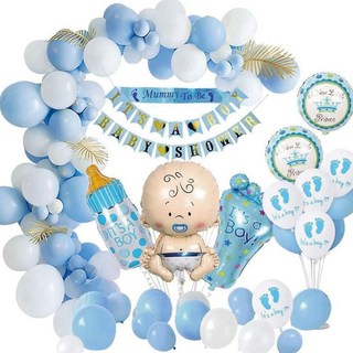 뷰라뷰 베이비샤워 남아 여아 파티 풍선 세트, 블루, 1세트