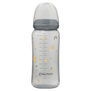 greenmom 彩色PP纖細無奶嘴奶瓶, 1個, 240ml, 月亮