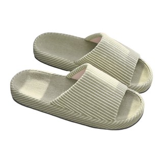 日式亞麻室內拖鞋 M(26cm) 綠色, 1雙