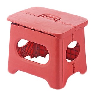 日式摺疊簡約可手提椅凳 小款, 1個, 紅色