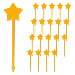 小巧彩色星星形狀裝飾牙籤插籤 MA032-MP301 顏色隨機, 1組, 20支