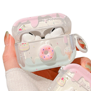 KODACHIEF 可愛 AirPods 保護殼 Airpods 4 代, 透明甜甜圈05, 1個, 單一商品
