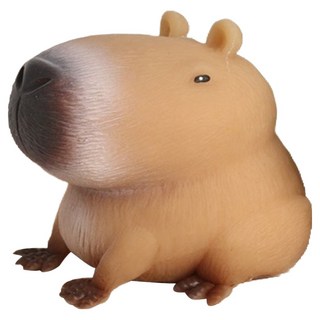 水豚軟萌捏捏樂玩具, 1個, 114g, 棕色