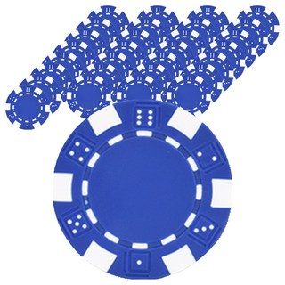 高級彩色德州撲克遊戲籌碼 100入組, 藍色