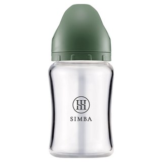 Simba 小獅王辛巴 蘊蜜質金玻璃寬口防脹氣奶瓶, 治綠, 180ml, 1個