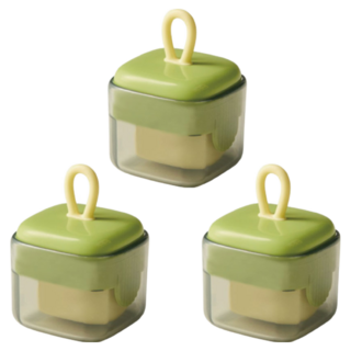 小麥購物 方糖水洗黏毛器 G888 芥末綠 56g, 3個