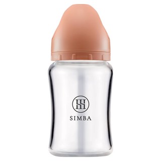 Simba 小獅王辛巴 蘊蜜質金玻璃寬口防脹氣奶瓶, 覓粉, 180ml, 1個