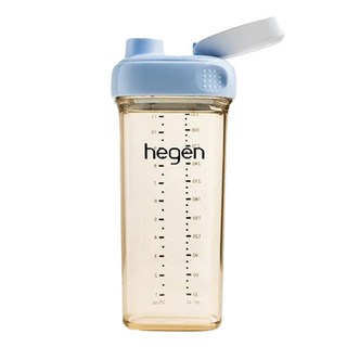 hegen 金色奇蹟PPSU多功能方圓型寬口水瓶 2.0, 330ml, 1個, 沁藍