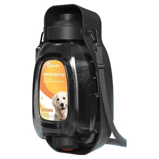 레드퍼피 반려동물 폴더 물병, 시크 블랙, 1개