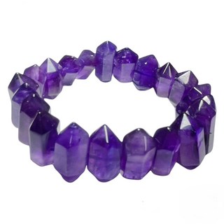 A1寶石 稀有紫水晶雙尖手鍊 附白水晶碎石 A-06 45g