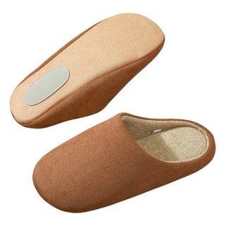 Home of flowers 繁花之家 簡約室內拖鞋 靜音防滑 軟底居家拖鞋/日式靜音拖鞋/棉拖鞋 素色無印風, 咖啡色, 1雙