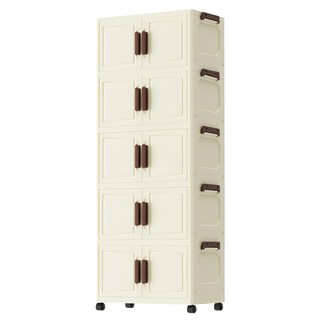 KOLKO 白森收納櫃 A0283-10 5層 109 x 40 x 26cm 奶油白 免組裝收納櫃, 1個