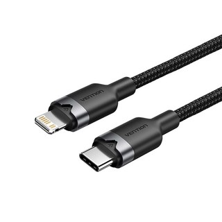 VEnTIOn 威迅 LAL Type-C-Lightning 充電線, 2m, 黑色, 1條