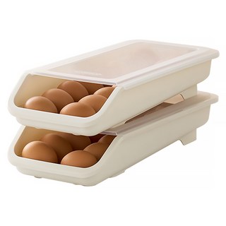 EASY&FREE 14~16個滑動蛋托盤 韓國產, 霧白色, 2個