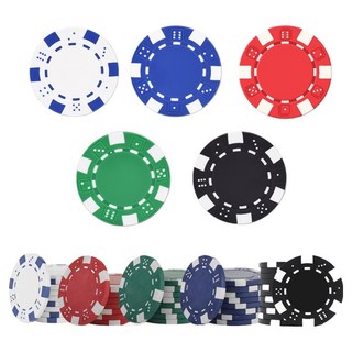 Dasamall 高級彩色撲克籌碼 5種 x 20片 組, 1套, 紅色, 白色, 藍色, 綠色, 黑色