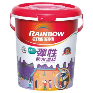 RAINBOW 虹牌油漆 421 彈性防水塗料 1加侖, 白色, 3785ml, 1桶