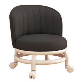 HOUDER 滑輪沙發椅背圓凳 鐵架款, 1個, 黑色