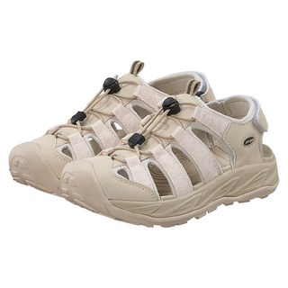 ATUNAS 歐都納 勇闖水陸輕量減震護趾涼鞋 女款, 24cm, 卡其灰