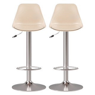 HABITY 現代室內裝飾舒適腳踏居家吧台椅, 米色, 2個