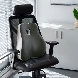 寢室安居 慢回彈太空記憶棉舒壓護腰靠墊, 拚色加高款