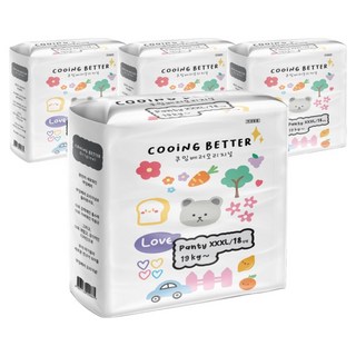 Cooing 베러 오리지널 팬티형 기저귀 아동공용 XXXL, 키즈형(Kid), 72매