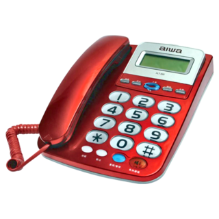 aiwa 愛華 超大字鍵大鈴聲有線電話 紅色, ALT-895