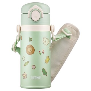 써모스 마이 디자인 보틀 스트랩 + 원터치 타입 텀블러 세트 JOI-350K, 파스텔그린, 350ml, 1개