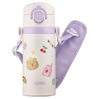 써모스 마이 디자인 보틀 스트랩 + 원터치 타입 텀블러 세트 JOI-350K, 크림, 350ml, 1개