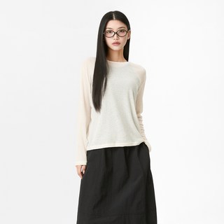 MIXXO 女款亞麻感長袖套頭衫