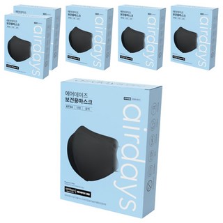 airdays 拋棄式C型口罩 L KF94 (60片) - 舒適呼吸 有效防護, 黑色, 6盒, 10片