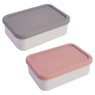 Homely Zakka 北歐風高顏值撞色長方型享瘦減脂211餐盒2件組, 北歐粉 + 北歐灰, 1組