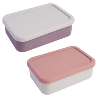 Homely Zakka 北歐風高顏值撞色長方型享瘦減脂211餐盒2件組, 北歐紫 + 北歐粉, 1組