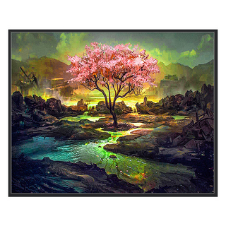 BM Design 華麗寶石十字繡 30 x 40 cm, 1個, 粉紅樹 01